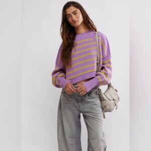 NWT FREE PEOPLE STRIPE EASY
STREET CROP